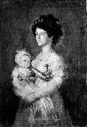 After Francisco de Goya Queen of Etruria and her son Charles of Parma oil painting on canvas